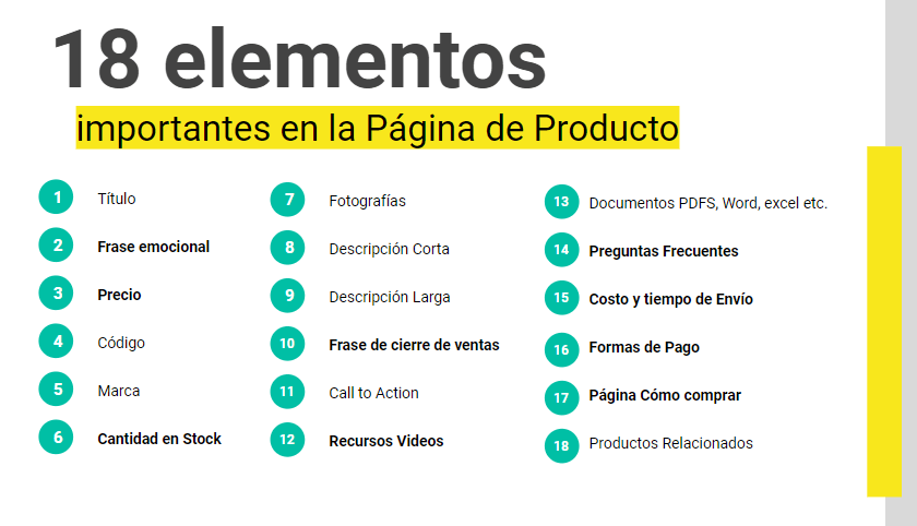 18 elementos importantes a tomar en cuenta en la página de producto de un ecommerce